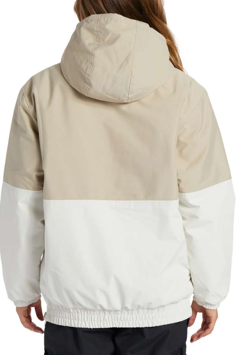 DC Women's Nexus Reversible Anorak Jacket 2024 - A tan and white jacket with a hood, featuring a reversible design.