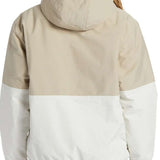 DC Women's Nexus Reversible Anorak Jacket 2024 - A tan and white jacket with a hood, featuring a reversible design.