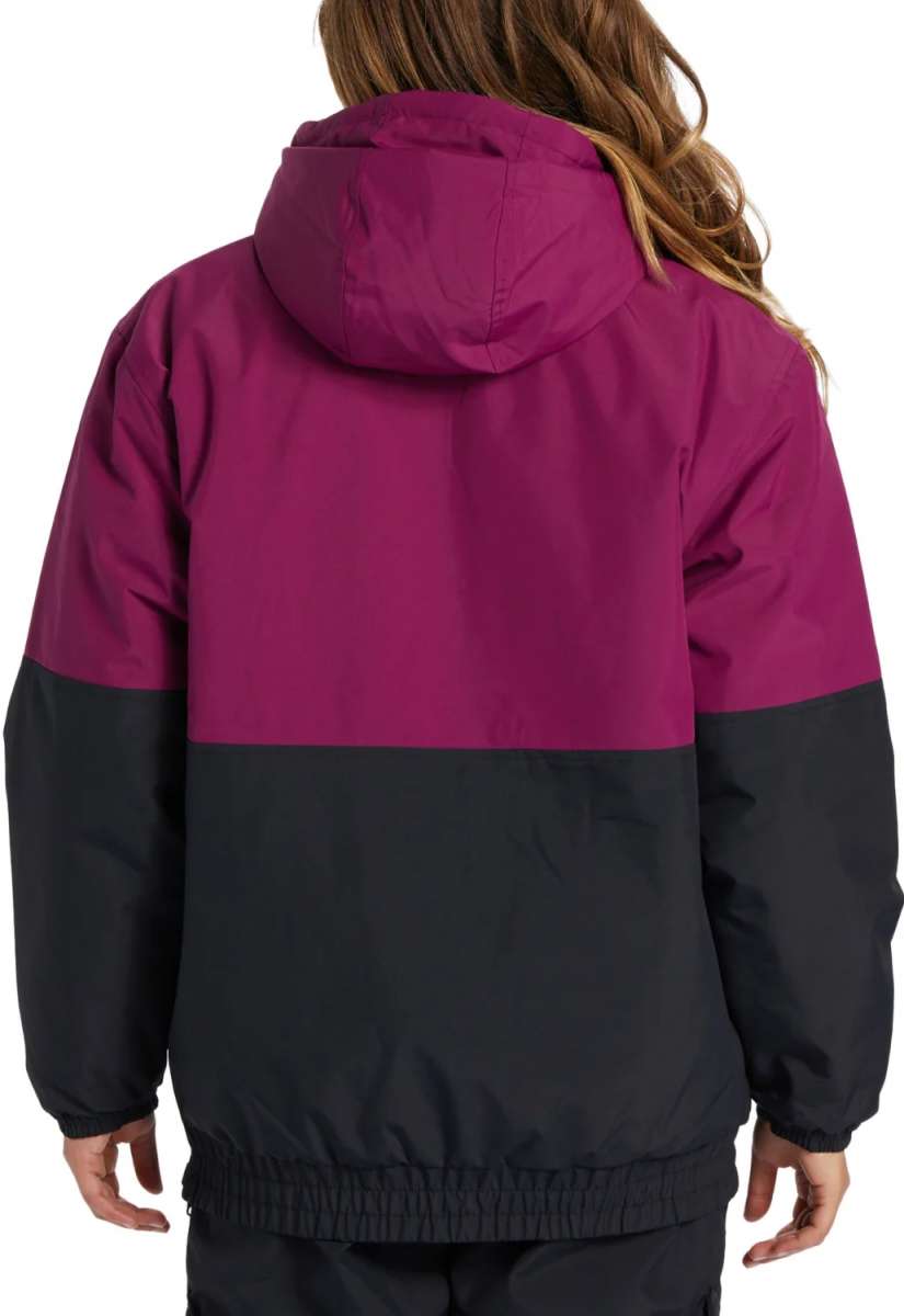 DC Women's Nexus Reversible Anorak Jacket 2024 - A reversible jacket with a solid black side and a pink side, featuring a hood on both sides.