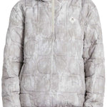 DC Women's Nexus Reversible Anorak Jacket 2024 - A light gray jacket with a subtle pattern of darker gray circles, featuring a hood and a zipper down the front.
