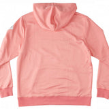DC Women's AW Snowstar Fleece Hoodie 2024 - A pink hoodie with a white logo on the left chest and a small black tag on the right sleeve.