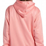 DC Women's AW Snowstar Fleece Hoodie 2024 - A pink hoodie with a white logo on the left sleeve and a black drawstring at the hood.