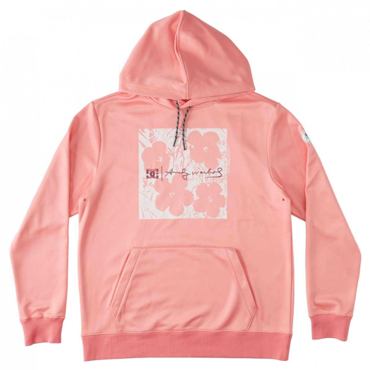 DC Women's AW Snowstar Fleece Hoodie 2024 - A light blue hoodie with a white DC logo on the chest and a drawstring hood.