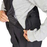 DC Women's Collective Shell Bib 2023 - Black bib with black zippers and a black logo on the left thigh.