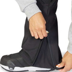 DC Women's Collective Shell Bib 2023 - Black bib with white logo on left thigh and black zipper down center front.