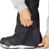 DC Women's Collective Shell Bib 2023 - Black bib with white logo on left thigh and black zipper down center front.