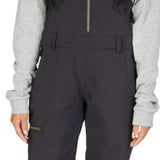 DC Women's Collective Shell Bib 2023 - Black bib with gold zipper, black straps and buckles on waist.