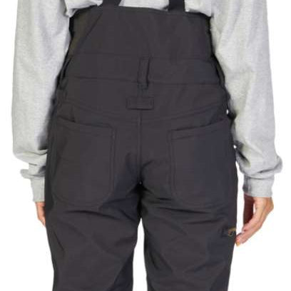 DC Women's Collective Shell Bib 2023 - Black bib with gold buckles and black suspenders.