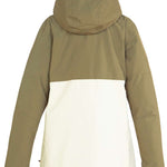 DC Women's Cruiser Insulated Jacket 2023 - A tan-colored jacket with a hood, featuring a zippered front and two side pockets.