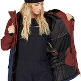DC Women's Cruiser Insulated Jacket 2023 - A black jacket with a white logo on the left chest and a zipper closure.