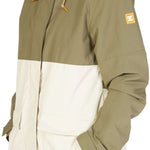 DC Women's Cruiser Insulated Jacket 2023 - A green, white and cream-colored jacket with a hood.