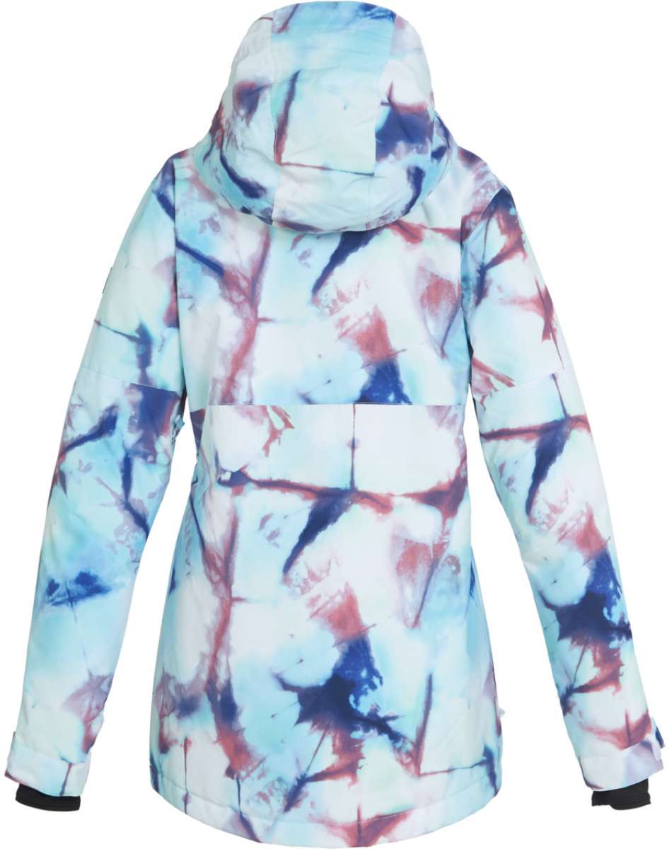 DC Women's Cruiser Insulated Jacket 2023 - A white jacket with a subtle, abstract pattern of dark blue and red shapes.