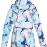 DC Women's Cruiser Insulated Jacket 2023 - A white jacket with a subtle, abstract pattern of dark blue and red shapes.