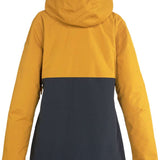 DC Women's Cruiser Insulated Jacket 2023 - A yellow, black and grey jacket with a hood, featuring zippered pockets on both sides.