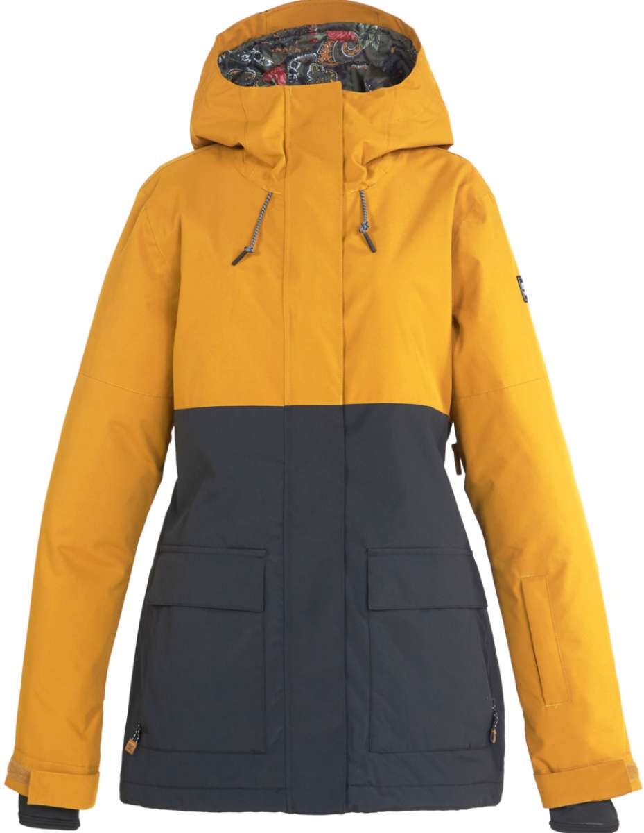 DC Women's Cruiser Insulated Jacket 2023 - A black jacket with a white logo on the left chest and a zippered pocket on the right side.