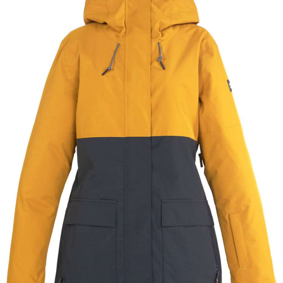 DC Women's Cruiser Insulated Jacket 2023 - A black jacket with a white logo on the left chest and a zippered pocket on the right side.