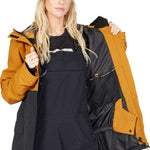 DC Women's Cruiser Insulated Jacket 2023 - A black jacket with a white logo on the chest and silver zippers.