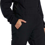 DC Women's Crusade Shell Bib Pant 2024 - Black bib pants with a zippered fly and adjustable straps on the sides.