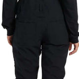 DC Women's Crusade Shell Bib Pant 2024 - Black bib pants with a geometric pattern on suspenders and black straps.