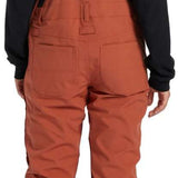 DC Women's Crusade Shell Bib Pant 2024 - Black bib with white trim and silver hardware, zippered leg pockets.