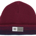 DC Women's Hazy Beanie 2024 - A maroon beanie with a subtle, speckled pattern of darker maroon and navy blue.