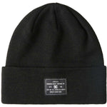 DC Women's Label Beanie 2023 - A black beanie with a white DC logo on the front.