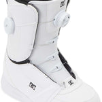 DC Women's Lotus BOA Snowboard Boots 2024 - White snowboard boots with a black interior and white laces.