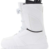 DC Women's Lotus BOA Snowboard Boots 2024 - White snowboard boots with a black stripe on the side and white laces.