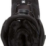 DC Women's Lotus BOA Snowboard Boots 2024 - Black snowboard boots with a white logo on top and silver buckles.