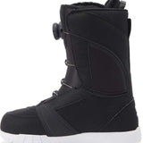 DC Women's Lotus BOA Snowboard Boots 2024 - Black snowboard boots with a textured pattern on the upper material and white soles.