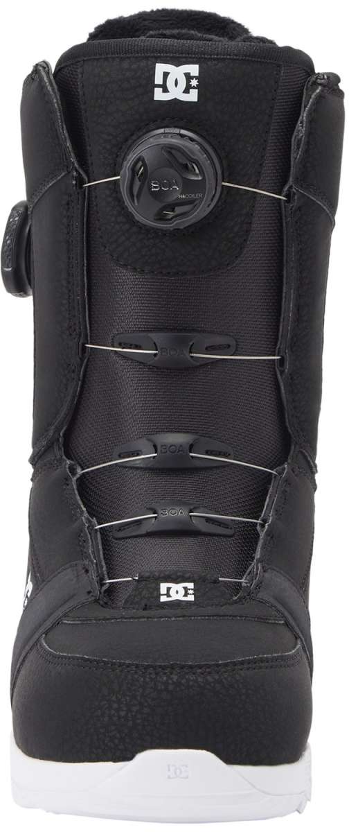 DC Women's Lotus BOA Snowboard Boots 2024 - Black snowboard boots with a round, black BOA dial on top.