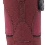 DC Women's Lotus BOA Snowboard Boots 2024 - A pair of red snowboard boots with a black strap and buckle on the side.