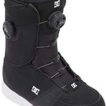 DC Women's Lotus BOA Snowboard Boots 2024 - Black snowboard boots with a textured pattern on the toe and heel areas, featuring a round black BOA dial on each side.