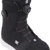 DC Women's Lotus BOA Snowboard Boots 2024 - Black snowboard boots with a textured pattern on the toe and heel areas, featuring a round black BOA dial on each side.
