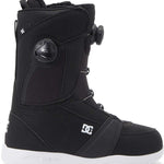 DC Women's Lotus BOA Snowboard Boots 2024 - Black snowboard boots with a textured pattern on the toe and heel areas, featuring a round black BOA dial on the side.