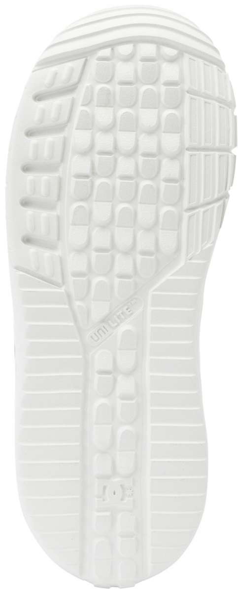 DC Women's Lotus BOA Snowboard Boots 2024 - White snowboard boots with a textured rubber outsole and silver BOA dials on the side.
