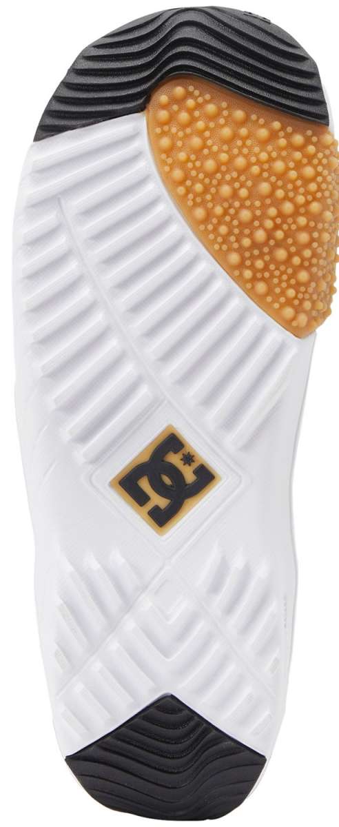 DC Women's Mora BOA Snowboard Boots 2024 - White snowboard boots with a black heel and toe cap.