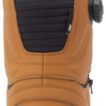 DC Women's Mora BOA Snowboard Boots 2024 - Black boots with a silver buckle and white laces.