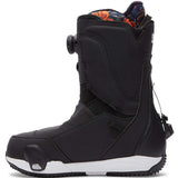 DC Women's Mora Step On Snowboard Boot 2023 - A black snowboard boot with a floral patterned interior and white accents on the sole.