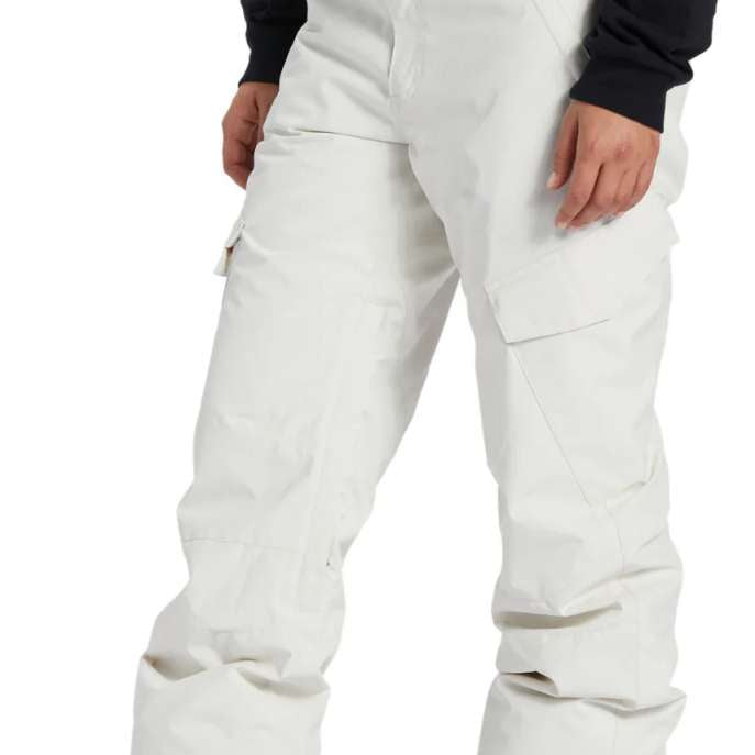 DC Women's Nonchalant Insulated Pant 2024 - Black snow pants with a subtle white stripe down the side of each leg.