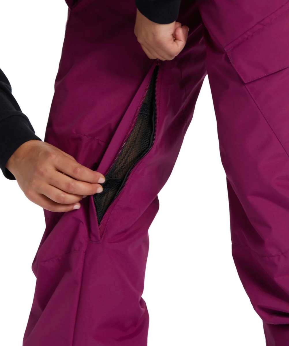 DC Women's Nonchalant Insulated Pant 2024 - Black insulated snow pants with a zippered pocket on the side of one leg.