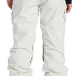 DC Women's Nonchalant Insulated Pant 2024 - White snow pants with a zippered pocket on the side and diagonal stitching across the back.