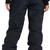 DC Women's Nonchalant Insulated Pant 2024 - Black snow pants with diagonal quilted pattern on thighs and knees, zippered pockets at back.
