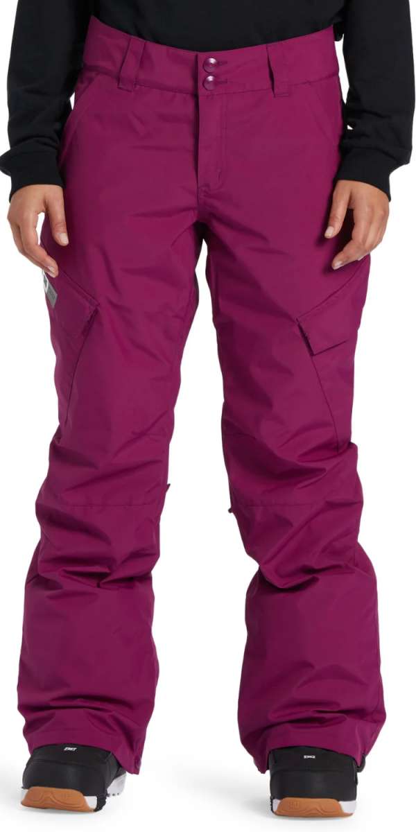 DC Women's Nonchalant Insulated Pant 2024 - Black snow pants with a subtle white stripe down the side of each leg.