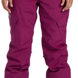 DC Women's Nonchalant Insulated Pant 2024 - Black snow pants with a subtle white stripe down the side of each leg.