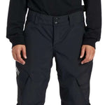DC Women's Nonchalant Insulated Pant 2024 - Black snowboard pants with a white DC logo on the left thigh and silver hardware.