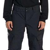 DC Women's Nonchalant Insulated Pant 2024 - Black snowboard pants with a white DC logo on the left thigh and silver hardware.
