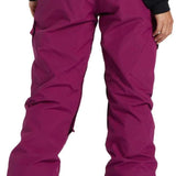 DC Women's Nonchalant Insulated Pant 2024 - Black snow pants with a subtle white stripe down the side of each leg.