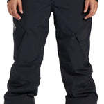 DC Women's Nonchalant Insulated Pant 2024 - Black snow pants with diagonal white stripes on the side of each leg.