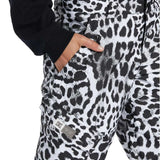 DC Women's Nonchalant Insulated Pant 2024 - Black insulated snow pants with a subtle leopard pattern and zippered pockets.